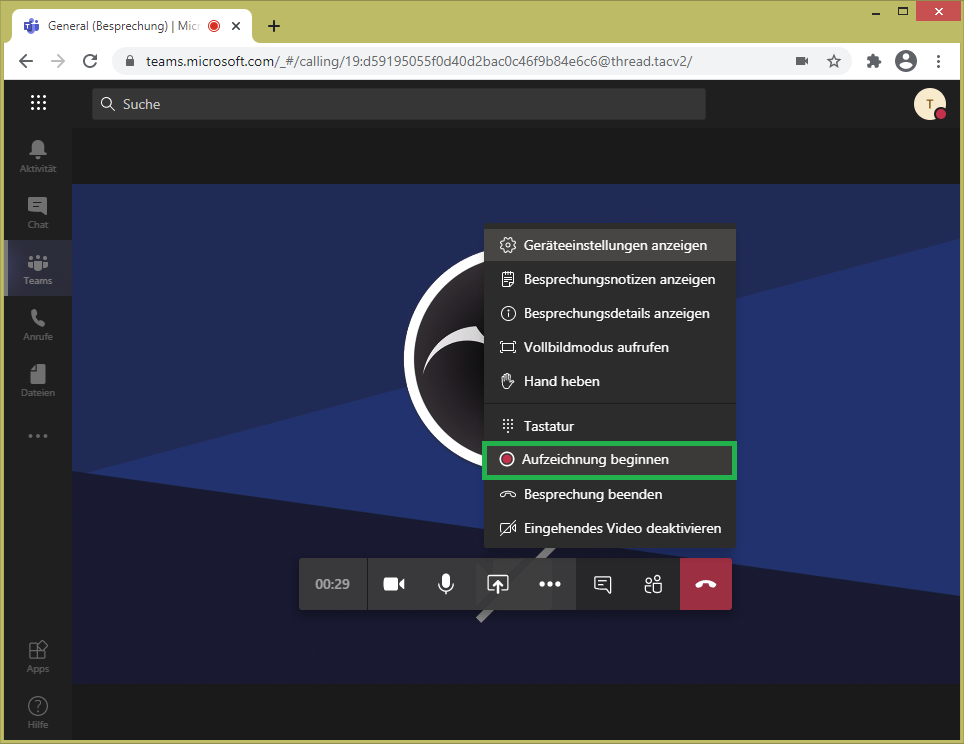 Recording in Chrome - works