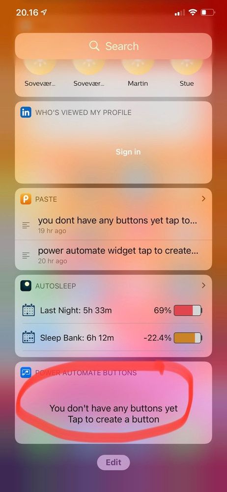 Power Automate widget