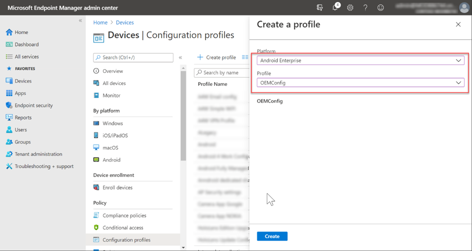 Android Enterprise Configuration Profile with the OEMConfig profile
