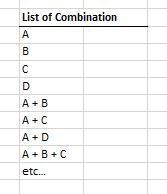 Simple List of Combinations From Single Row Table - Community Hub