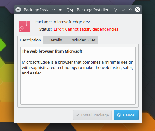 Microsoft Edge installation on Kubutun 20.10