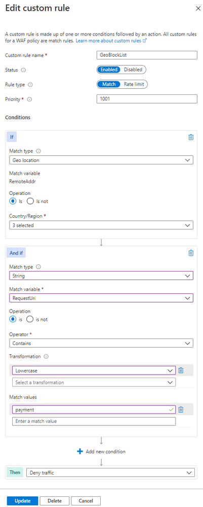 thumbnail image 1 of blog post titled 
	
	
	 
	
	
	
				
		
			
				
						
							Azure WAF Custom Rule Samples and Use Cases
							
						
					
			
		
	
			
	
	
	
	
	
