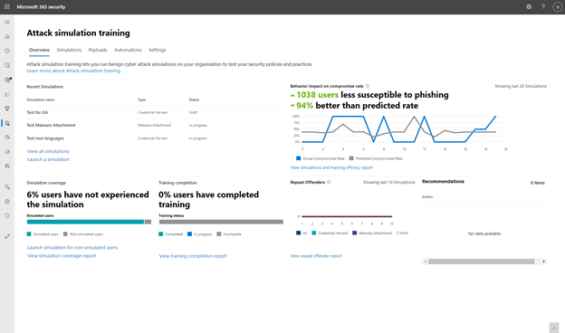 thumbnail image 1 of blog post titled Attack simulation training in Microsoft Defender for Office 365 now Generally Available 