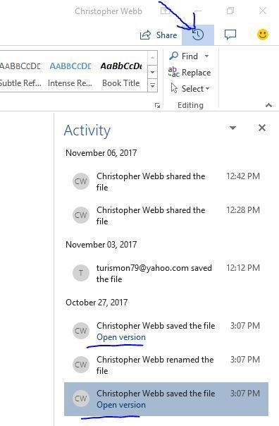 Version History of Shared Document - Microsoft Community Hub