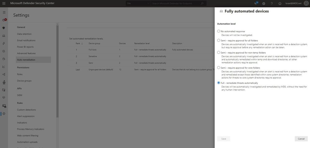 thumbnail image 2 of blog post titled Microsoft Defender for Endpoint: Automation defaults are changing 