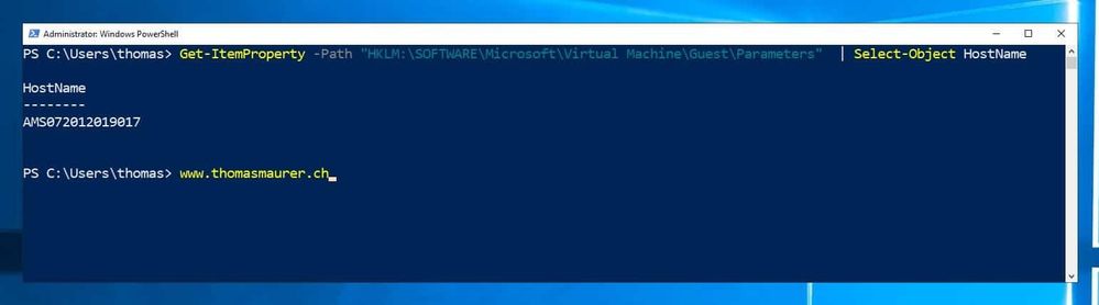 Get physical hostname of a Hyper-V VM using PowerShell (Azure VM)