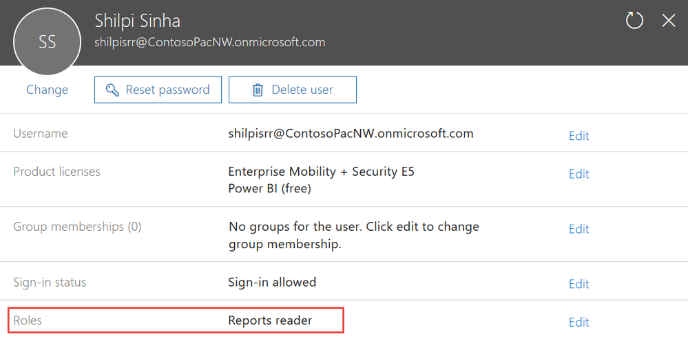 Use the reports reader role to provide access to the reports