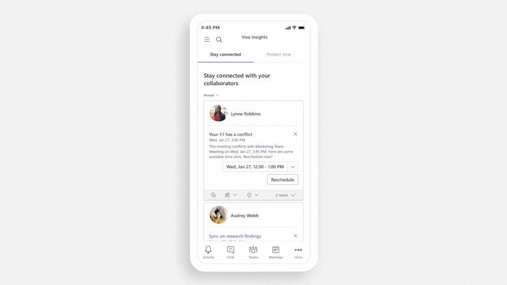 Stay connected and protect focus time with Microsoft Viva Insights_1.gif