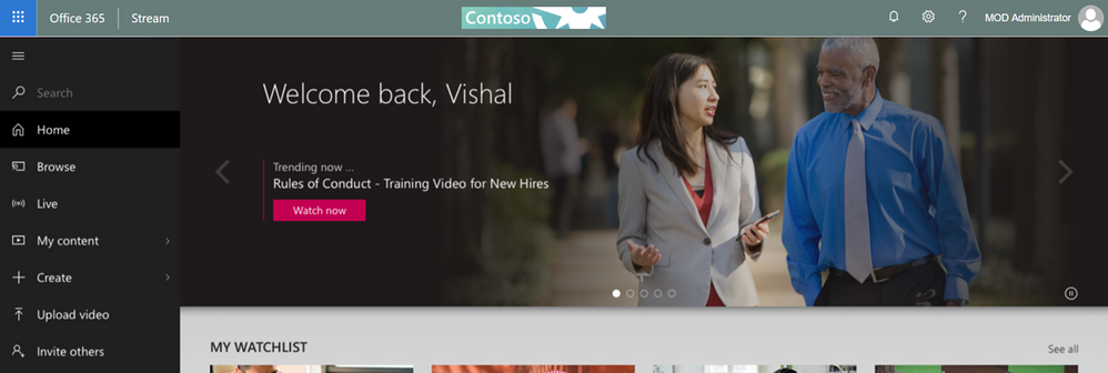 Stream side bar with O365 Header.png