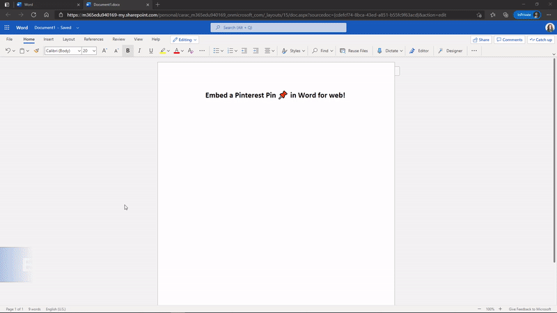 Pinterest in Word