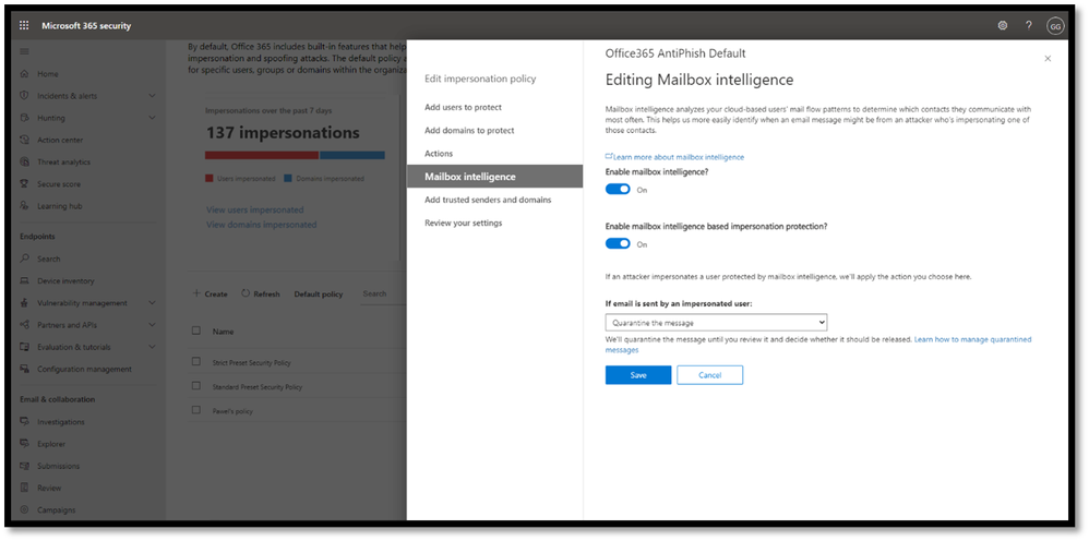 Figure 6: Mailbox Intelligence uses AI to build a communication graph for every user