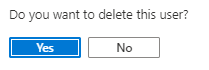 Azure Active Directory user delete confirmation prompt