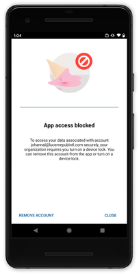 Figure 2: Access is blocked until device lock is enabled