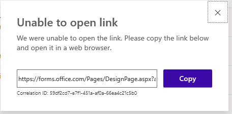 Unable to open forms.office.com or any URL from Microsoft Teams - Microsoft  Community Hub