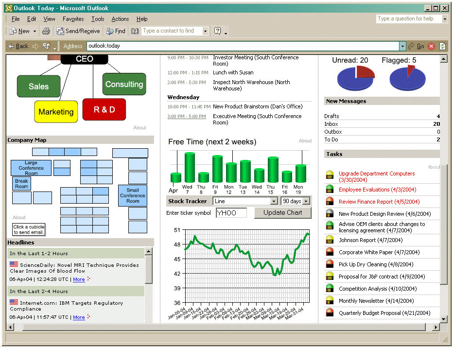 Digital Dashboard Starter Kit with "Nuggets" in Outlook 2000.