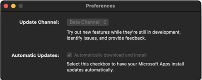 Microsoft AutoUpdate (MAU) tool - Preference settings