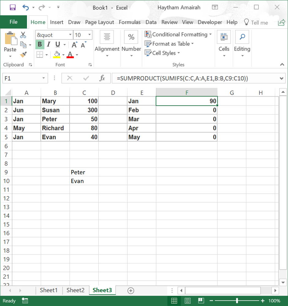 SUMIFS for criteria across multiple sheets - Microsoft Tech Community
