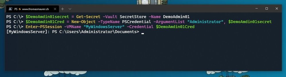 Use SecretStore credentials