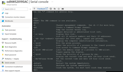 Using the Serial Console on Windows IaaS VMs