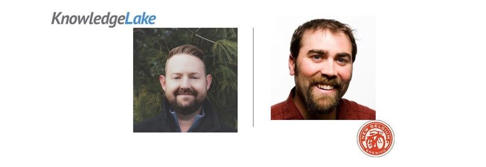 Left-to-right: Jason Burian (VP of product management | KnowledgeLake) and his customer, Tye Eyden (Collaboration business systems analyst | New Belgium Brewing). [The Intrazone guests]