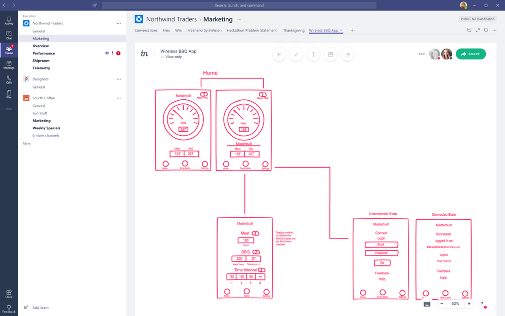 Collaborate on a whiteboard with Freehand by InVision in Microsoft Teams