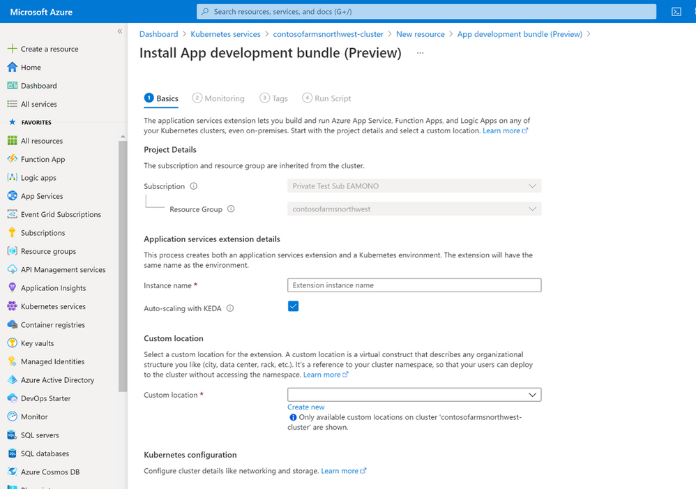 Install App development bundle