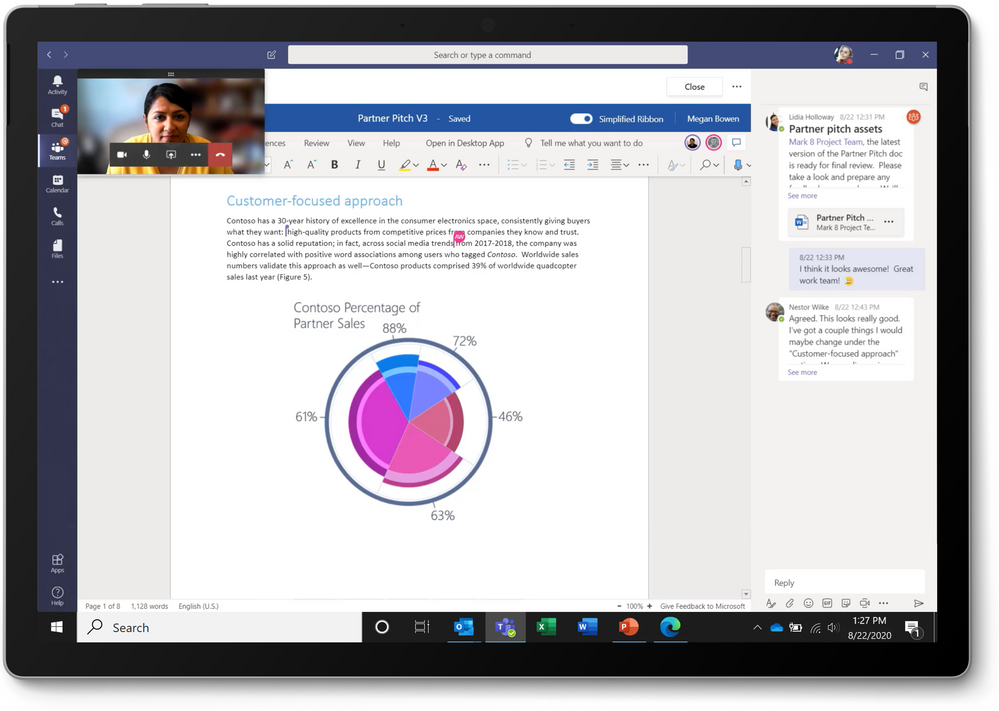 thumbnail image 5 captioned Coauthoring a Microsoft Word document in Microsoft Teams