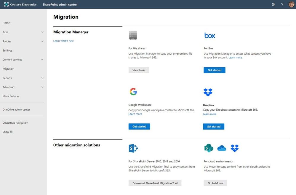 Migrate content from Box, Dropbox, and Google Workspace into Microsoft 365  - release update