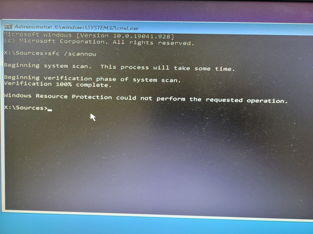 Command Prompt: SFC Scan