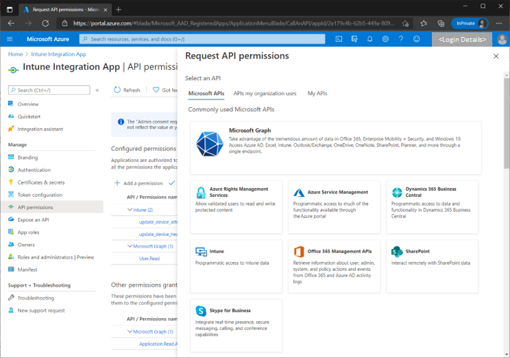 Figure 12 - Request API permission flow on adding a new permission.