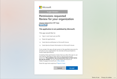 Figure 31 - Accepting the updated permissions for the Azure AD application.