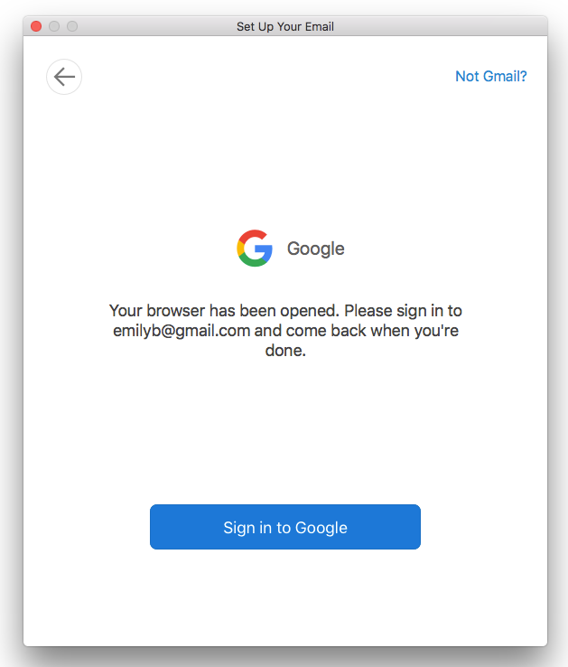 Sign in to Google via browser
