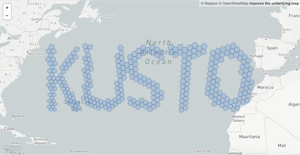 Visualizing "Kusto" on a map: https://gist.github.com/cosh/2c22c1ccf673f2af1dc44aa764887c4b#file-map-geojson