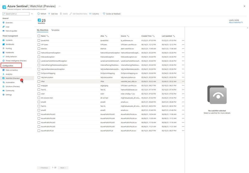 thumbnail image 1 of blog post titled 
	
	
	 
	
	
	
				
		
			
				
						
							What’s New: Azure Sentinel Update Watchlist UI Enhancements
							
						
					
			
		
	
			
	
	
	
	
	
