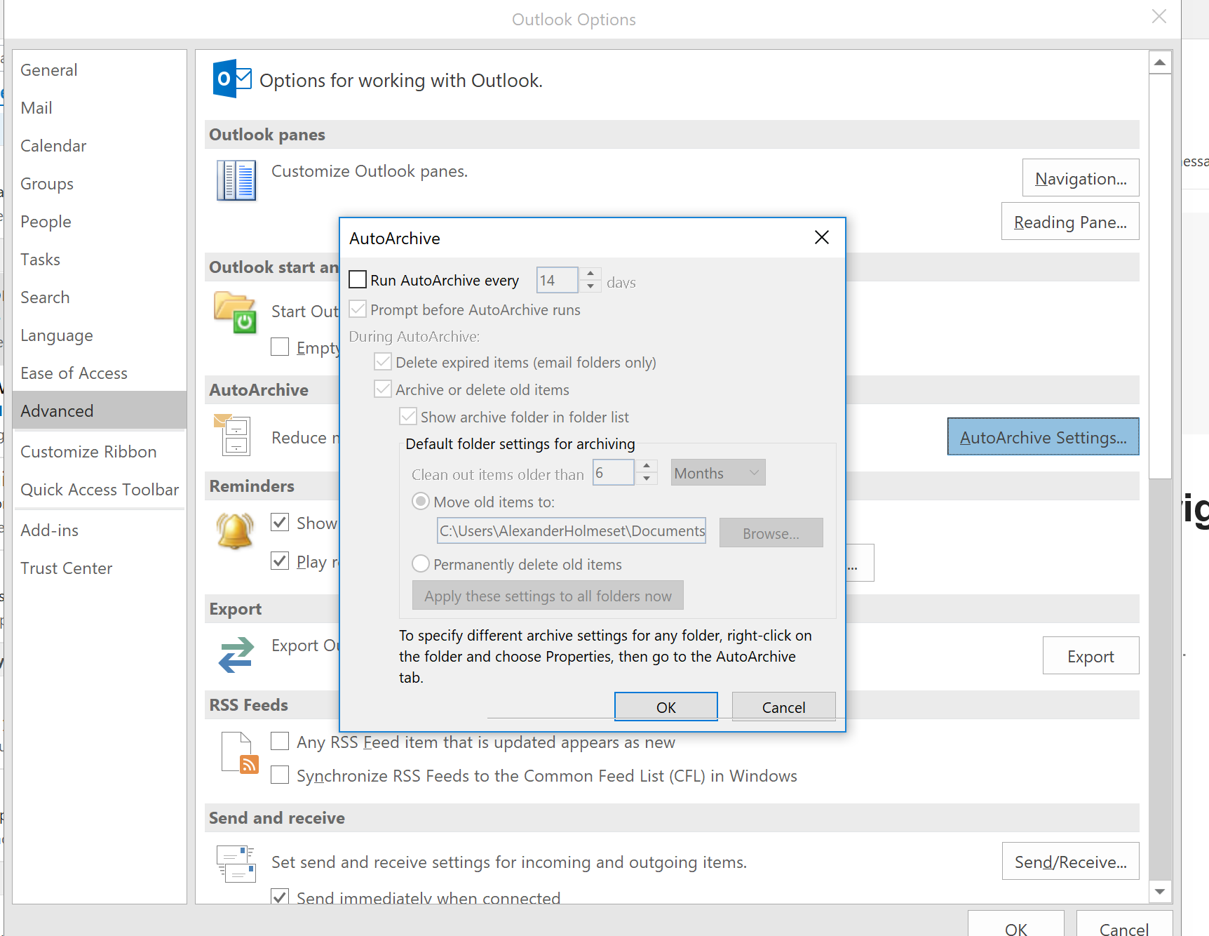 Change One Click Archive Folder In Outlookowa Microsoft Community Hub