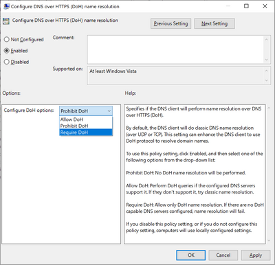 thumbnail image 2 of blog post titled 
	
	
	 
	
	
	
				
		
			
				
						
							Windows Insiders gain new DNS over HTTPS controls
							
						
					
			
		
	
			
	
	
	
	
	
