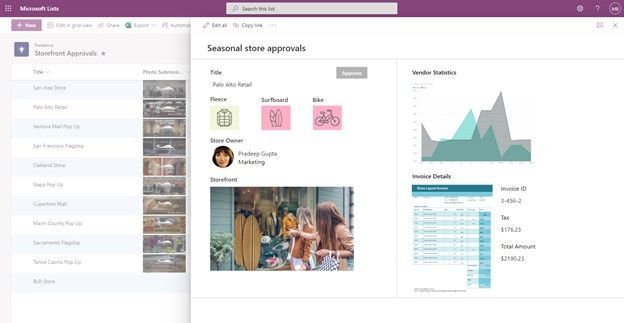 If you add one or more images to your list, you can show individual images directly in Power Apps – here using a Power Apps app to customize the view form.