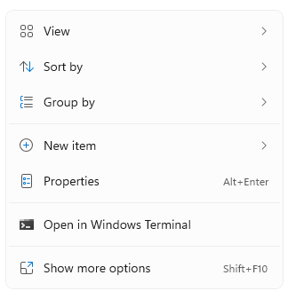 Refresh option is not there in the new context menu of File Explorer