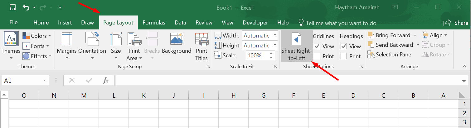 excel spreadsheet reversed. A1 is on the right side of the display...not on  the left. - Microsoft Community Hub