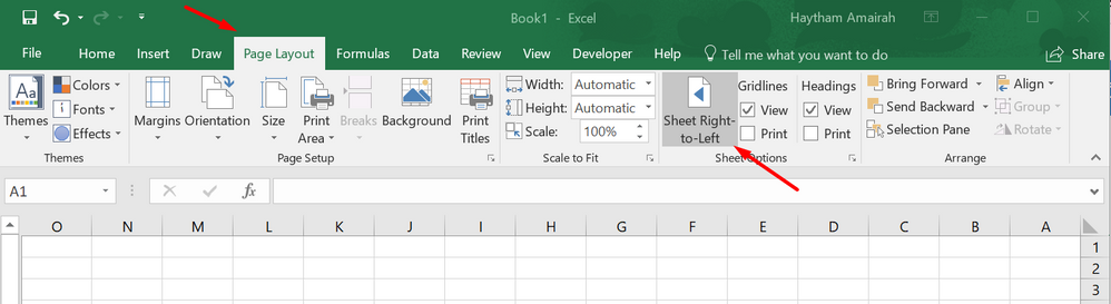 How To Change Excel From Right To Left 2016