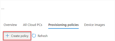 In the Provisioning policies tab, create a policy