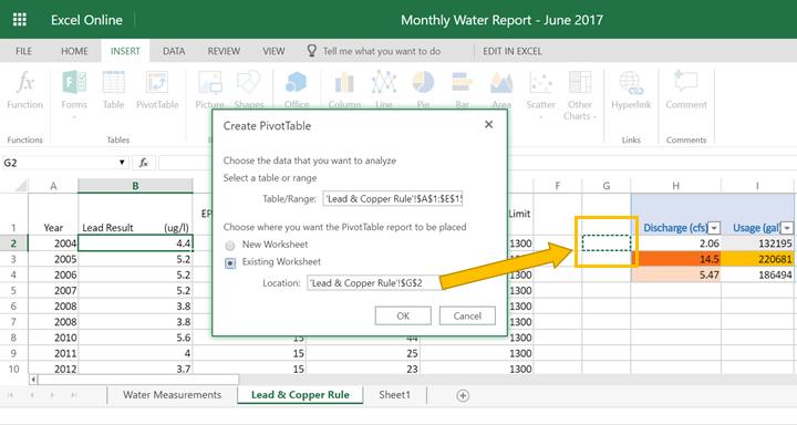 Insert new Pivot Tables in Excel Online - Microsoft Community Hub
