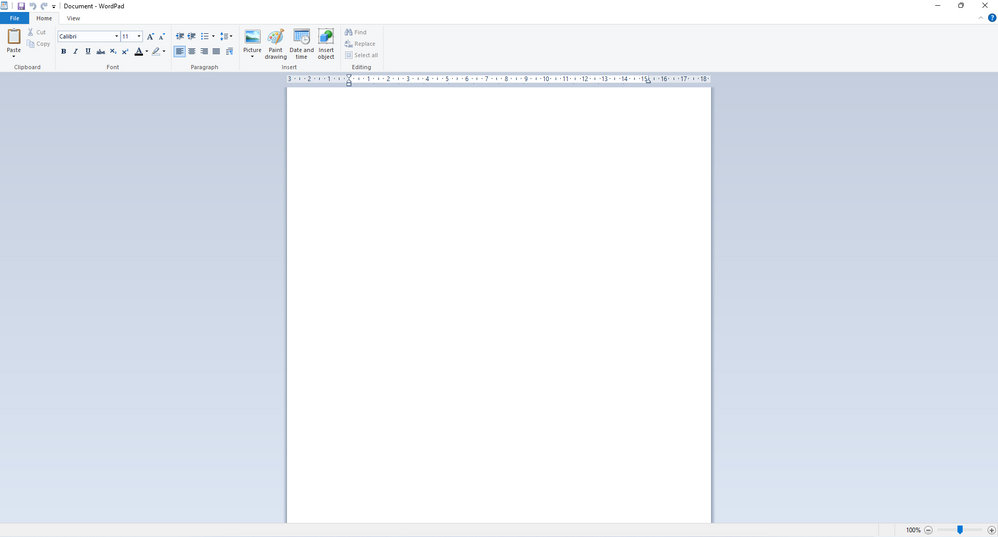 WordPad in the latest build of Windows 11