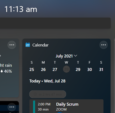 Calendar events disappeared from taskbar in Windows 11 insider build -  Microsoft Tech Community