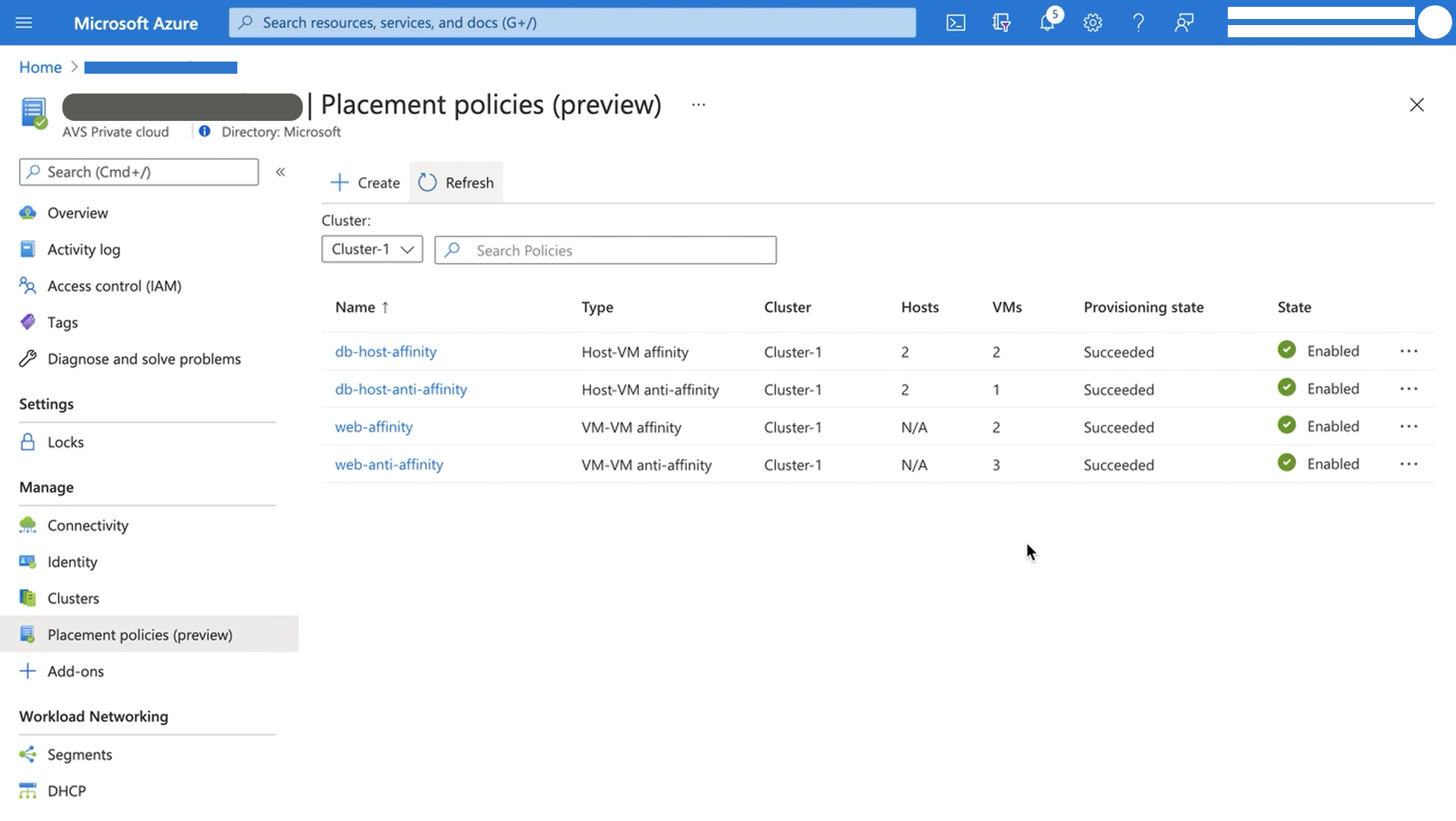 Azure VMware Solution Releases Placement Polices in Public Preview