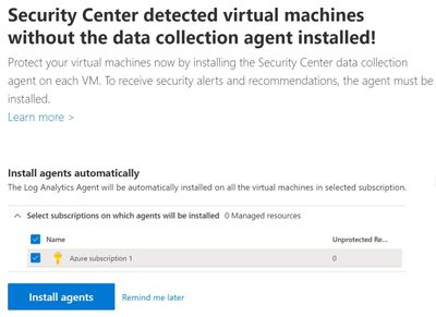 Install log analytics agents automatically for Azure virtual machines