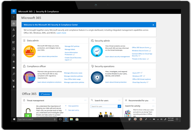 Introducing the Microsoft 365 Security and Compliance Center - Microsoft  Community Hub