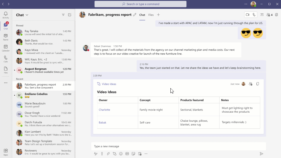Reply to a specific message inline in Microsoft Teams.