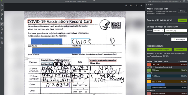 Figure 10: Fake Vaccination card