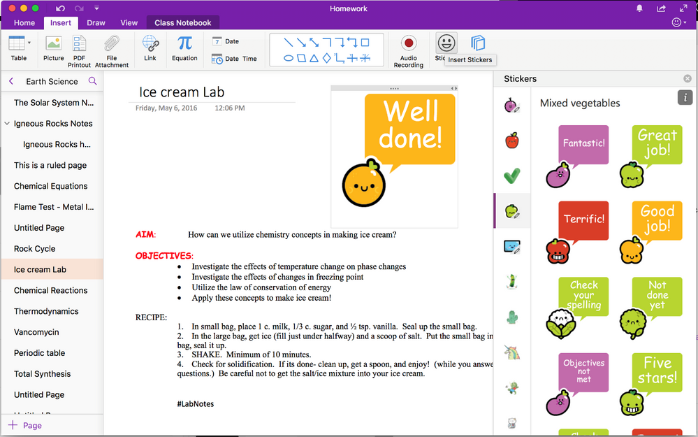 Stickers come to OneNote Mac, plus Class Notebook integration with Focus  School Systems and IST - Microsoft Tech Community